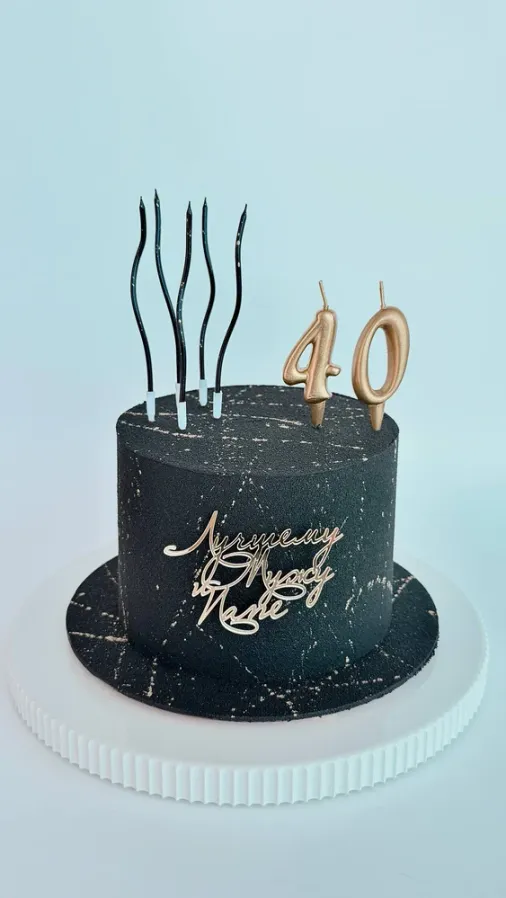 Торт «Чёрный» на 40 лет, день рождения - торт на заказ, «Очень Вкусно», Ставрополь